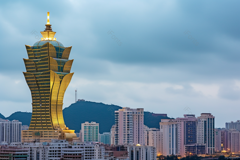 蓝色天空下的高楼大厦城市土豪金大楼,高清,摄影图,摄影图片,图片大全,摄影图免费下载